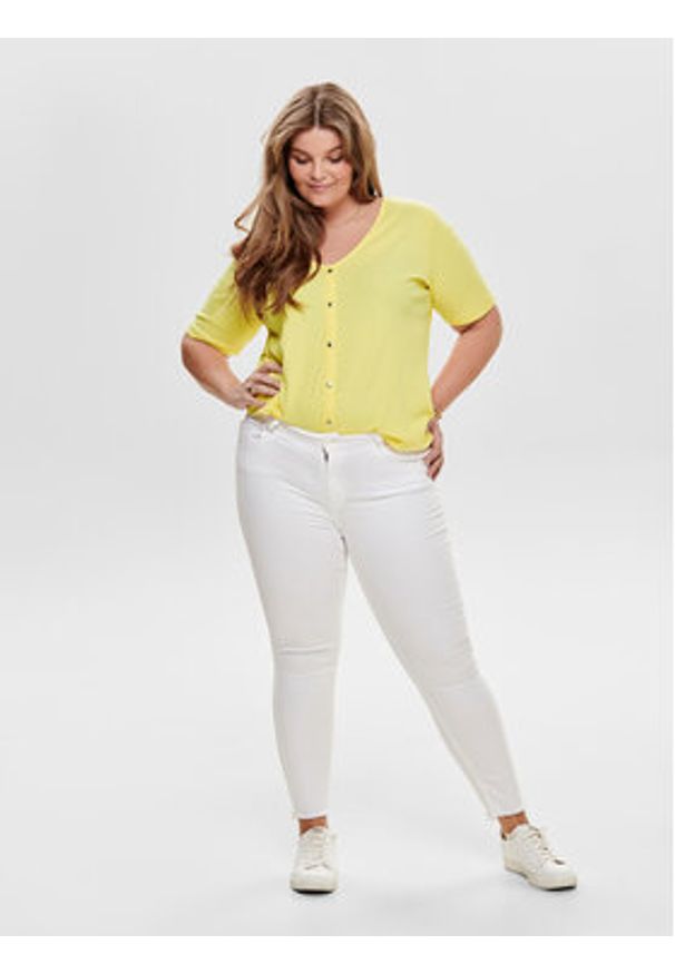 ONLY Carmakoma Jeansy Willy 15176825 Biały Skinny Fit. Kolor: biały