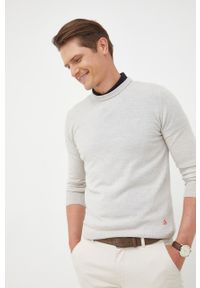 Scotch & Soda sweter wełniany męski kolor beżowy lekki. Okazja: na co dzień. Kolor: beżowy. Materiał: wełna. Styl: casual #4