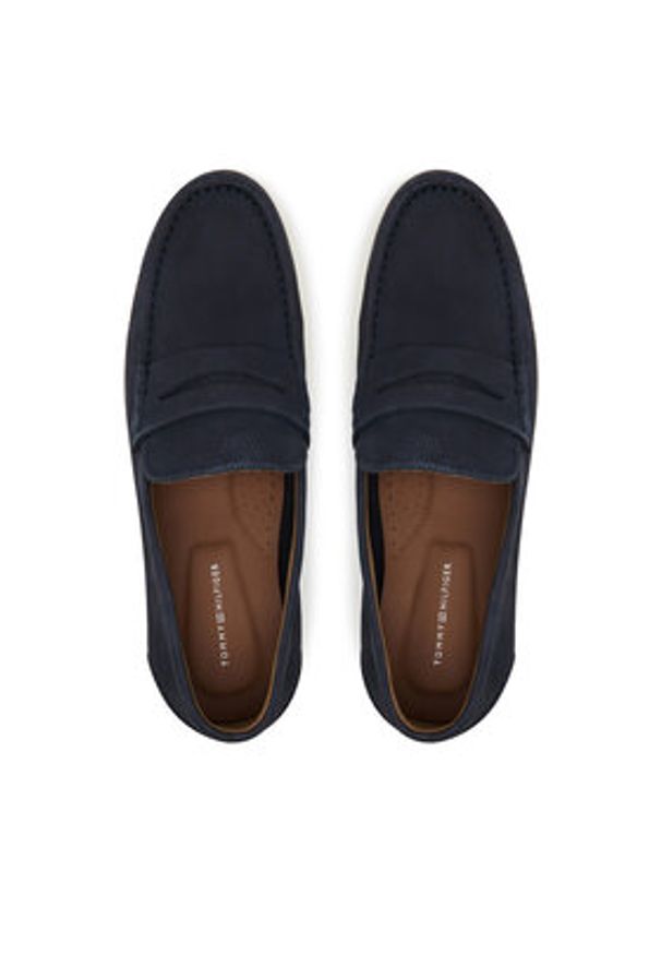 TOMMY HILFIGER - Tommy Hilfiger Mokasyny Nubuck P Loafer FM0FM05350 Granatowy. Kolor: niebieski. Materiał: nubuk, skóra