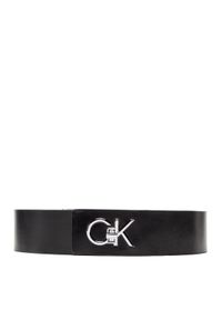 Calvin Klein Pasek Damski Re-Lock High Waist Belt 50Mm K60K609647 Czarny. Kolor: czarny. Materiał: skóra