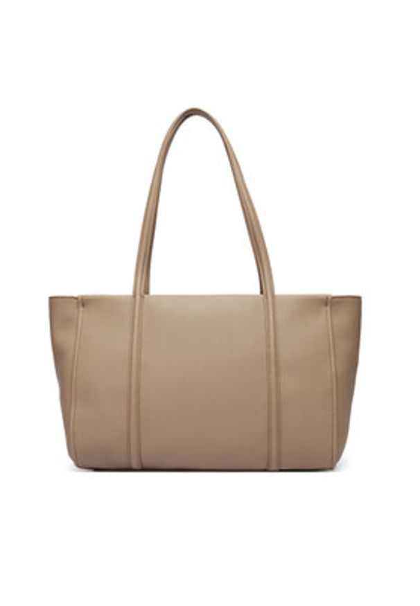 Calvin Klein Torebka Emblem Hw Pebble Tote LV04F3424G Beżowy. Kolor: beżowy. Materiał: skórzane
