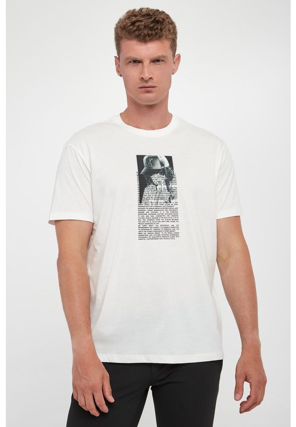 Armani Exchange - T-shirt męski z nadrukiem ARMANI EXCHANGE. Wzór: nadruk