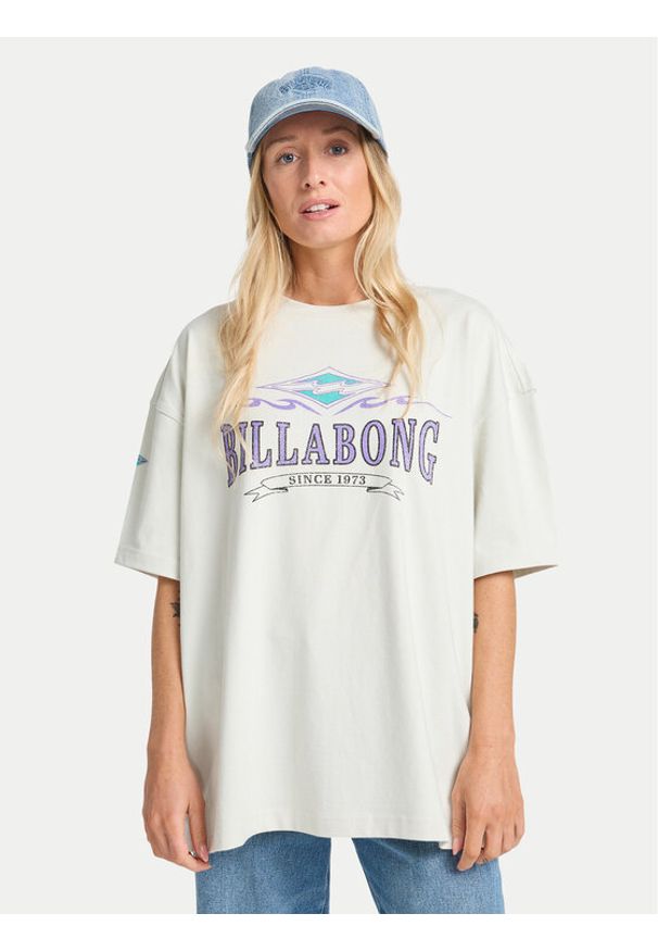 Billabong T-Shirt Wave Out EBJZT00481 Biały Loose Fit. Kolor: biały. Materiał: bawełna