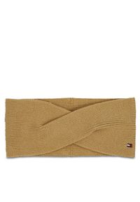 TOMMY HILFIGER - Tommy Hilfiger Opaska materiałowa Essential Flag Headband AW0AW15312 Beżowy. Kolor: beżowy. Materiał: bawełna