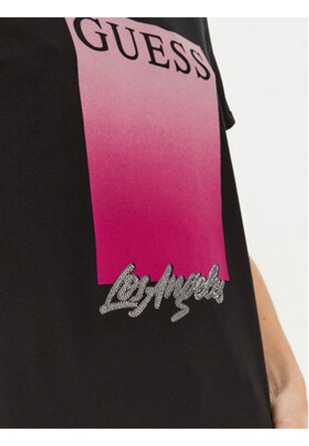 Guess T-Shirt W4BI30 JA914 Czarny Regular Fit. Kolor: czarny. Materiał: bawełna