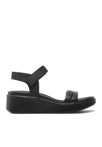 ecco - ECCO Sandały Flowt Wedge Lx W 27330351052 Czarny. Kolor: czarny. Materiał: skóra, nubuk #3