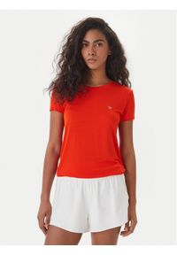 Emporio Armani T-Shirt EW000408 AF19024 U5029 Koralowy Regular Fit. Kolor: pomarańczowy. Materiał: bawełna #1