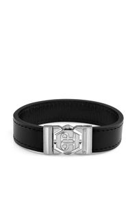 Philipp Plein - PHILIPP PLEIN Bransoletka Hexagon Tactical Buckle PJVEA01BS Czarny. Kolor: czarny