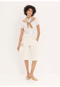 bonprix - Bluzka z krótkim rękawem, z popeliny. Kolor: biały. Długość rękawa: krótki rękaw. Długość: krótkie. Styl: klasyczny #2