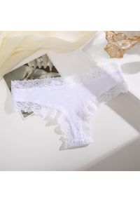 Intica - Figi z koronką na co dzień Georgica. Kolor: biały. Materiał: koronka. Wzór: koronka