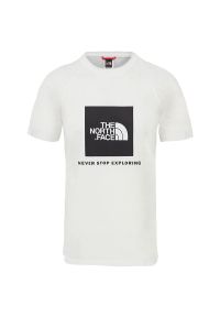 Koszulka The North Face Redbox 0A3BQOFN41 - biała. Kolor: biały. Materiał: bawełna, poliester. Długość rękawa: krótki rękaw. Długość: krótkie. Wzór: ze splotem