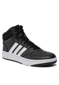 Adidas - adidas Sneakersy Hoops 3.0 Mid K GW0402 Czarny. Kolor: czarny. Materiał: skóra