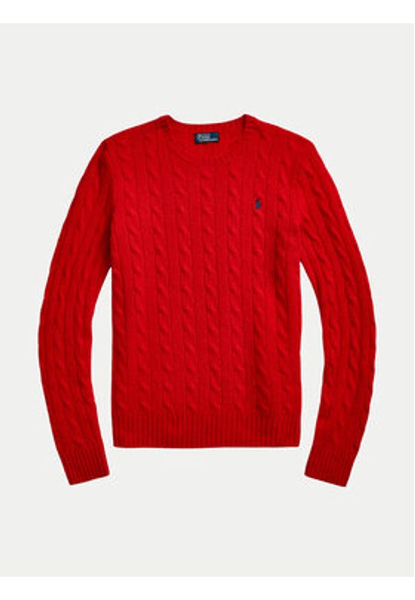 Polo Ralph Lauren Sweter 211910421026 Czerwony Slim Fit. Typ kołnierza: polo. Kolor: czerwony. Materiał: wełna