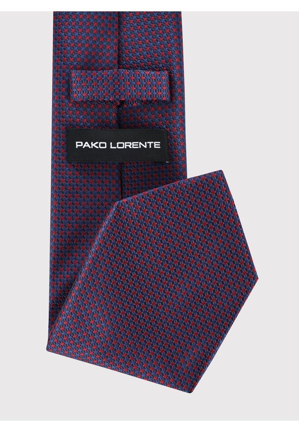 Pako Lorente - PAKO LORENTE – Krawat męski w bordowy wzór. Okazja: na spotkanie biznesowe. Kolor: czerwony. Materiał: poliester. Styl: biznesowy
