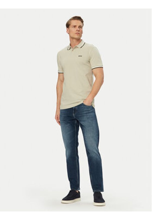 BOSS Polo Paul 50506193 Beżowy jasny Slim Fit. Typ kołnierza: polo. Kolor: beżowy. Materiał: bawełna
