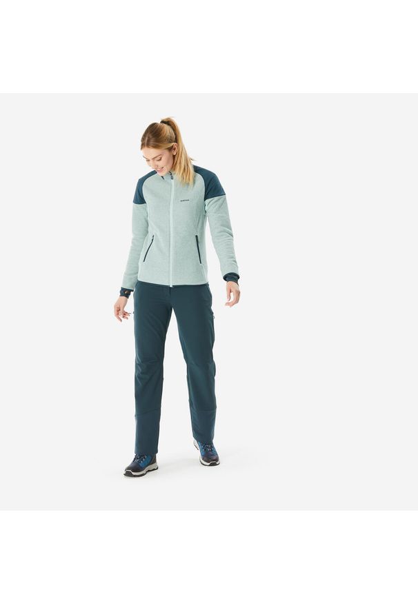 quechua - Spodnie turystyczne damskie Quechua SH500 Warm. Kolor: niebieski, wielokolorowy, zielony. Materiał: materiał. Sezon: zima. Sport: turystyka piesza