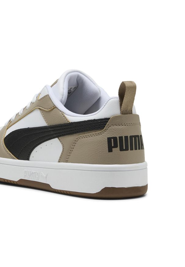 Puma - Sneakersy Rebound V6 Low PUMA White Black Ice Coffee Beige. Kolor: czarny, biały, wielokolorowy, beżowy. Sport: turystyka piesza, koszykówka