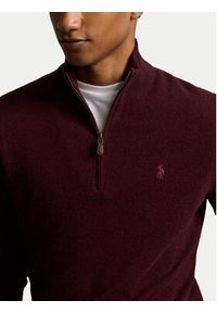 Polo Ralph Lauren Sweter 710876756008 Bordowy Regular Fit. Typ kołnierza: polo. Kolor: czerwony. Materiał: wełna #3