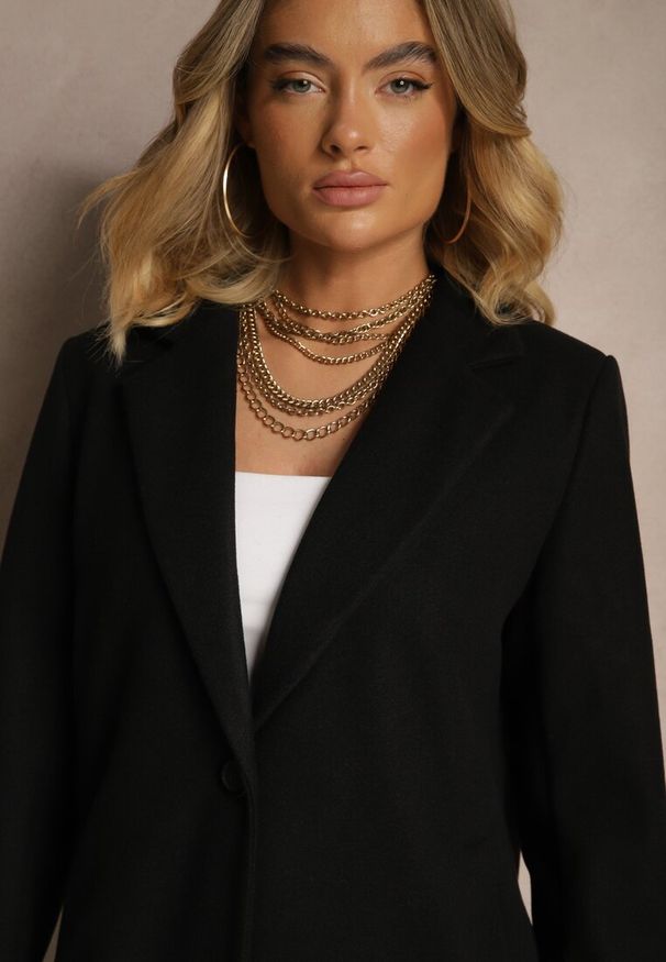 Renee - Czarny Płaszcz Jednorzędowy Bulah. Okazja: na co dzień. Kolor: czarny. Długość rękawa: długi rękaw. Długość: długie. Styl: casual, klasyczny