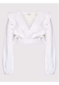 Guess Bluzka W2YH76 WESS0 Biały Regular Fit. Kolor: biały. Materiał: len #5