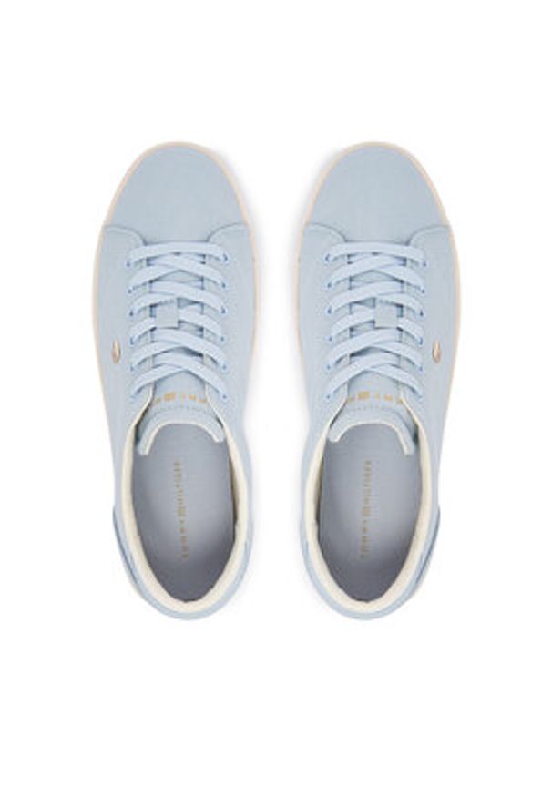 TOMMY HILFIGER - Tommy Hilfiger Tenisówki Th Low Profile Vulc Canvas FW0FW09102 Błękitny. Kolor: niebieski. Materiał: materiał