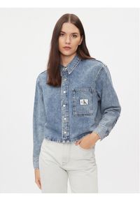 Calvin Klein Jeans Koszula jeansowa Dad J20J222477 Niebieski Relaxed Fit. Kolor: niebieski. Materiał: bawełna