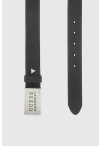 Guess - GUESS Czarny męski pasek z naturalnej skóry Algarve, Rozmiar L. Kolor: czarny. Materiał: skóra #4