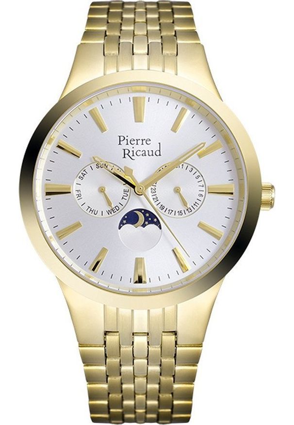Zegarek Pierre Ricaud Zegarek męski Pierre Ricaud P97225.1113QF złoty. Kolor: złoty