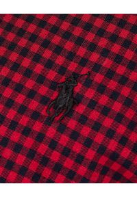 Ralph Lauren - RALPH LAUREN - Czerwona koszula w kratę Custom Fit. Typ kołnierza: polo. Kolor: czerwony. Materiał: bawełna. Długość rękawa: długi rękaw. Długość: długie. Styl: klasyczny