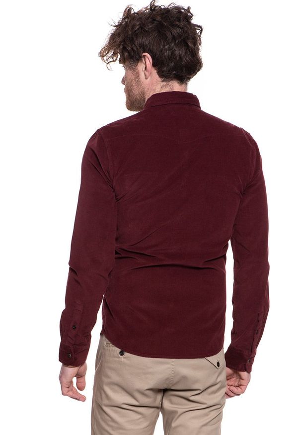 Lee - KOSZULA KOSZULA LEE CLEAN WESTERN SHIRT BURGUNDY L644MRMF. Kolor: czerwony