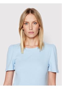 Vero Moda T-Shirt Natasha 10264993 Błękitny Regular Fit. Kolor: niebieski. Materiał: bawełna