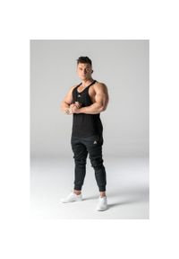 DEADLIFT - Tank top stringer męski Deadlift METALLIC czarny. Kolor: czarny