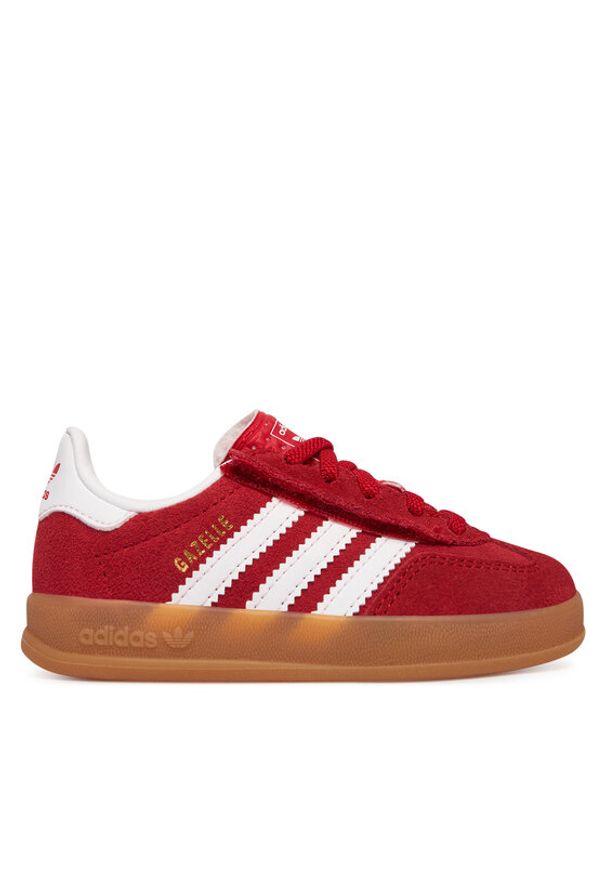 Adidas - adidas Sneakersy Gazelle Indoor Comfort Closure Elastic Lace IH9132 Czerwony. Kolor: czerwony. Materiał: skóra, zamsz. Model: Adidas Gazelle