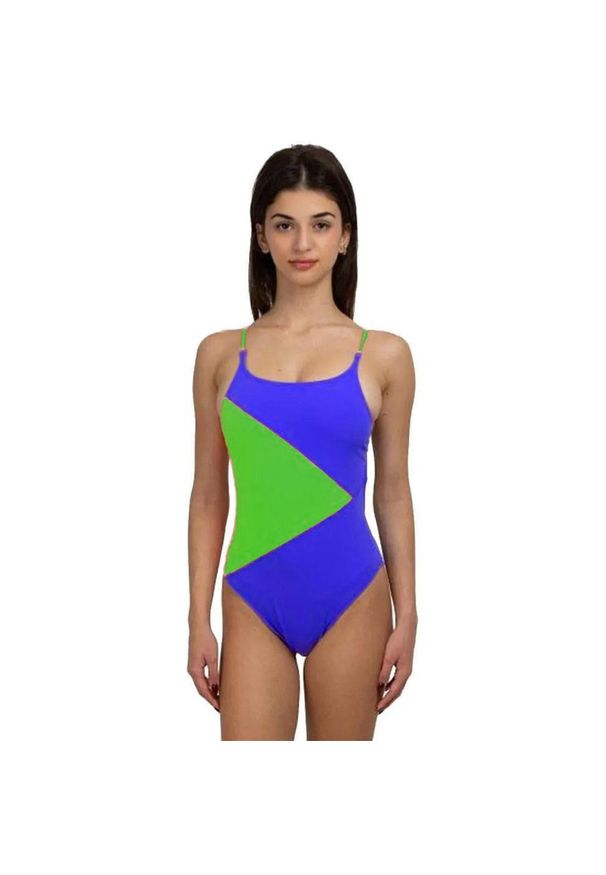TURBO - Damski Kostium Kąpielowy Island Turbo. Kolor: niebieski, wielokolorowy, zielony. Materiał: materiał. Wzór: kolorowy