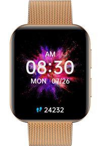 GARETT - Smartwatch Garett GRC MAXX Złoty stalowy. Rodzaj zegarka: smartwatch. Kolor: wielokolorowy, złoty, szary #1