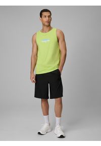 4f - 4F Koszulka bez rękawów regular z nadrukiem męska - zielona XXL. Kolor: zielony. Materiał: dzianina, bawełna. Długość rękawa: bez rękawów. Wzór: nadruk. Sezon: lato #2