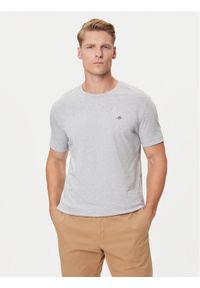 GANT - Gant T-Shirt Shield 2003184 Szary Regular Fit. Kolor: szary. Materiał: bawełna