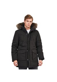 Kurtka turystyczna męska Superdry Everest. Kolor: czarny. Materiał: poliester. Sezon: zima. Sport: turystyka piesza #1