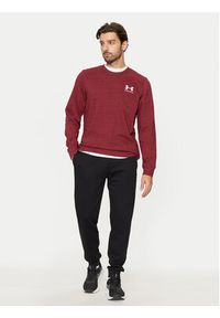 Under Armour Bluza Ua Rival Terry 1370404 Bordowy Relaxed Fit. Kolor: czerwony. Materiał: bawełna #5