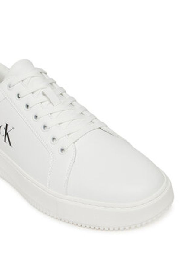 Calvin Klein Jeans Sneakersy Chunky Cupsole Ru Patch Lth YM0YM01296 Biały. Kolor: biały. Materiał: skóra