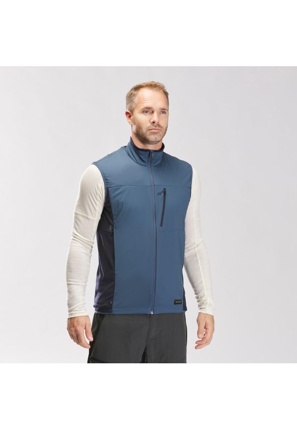 SIMOND - Kamizelka softshell trekkingowa męska Forclaz MT500 Wind. Kolor: niebieski. Materiał: softshell. Sport: turystyka piesza
