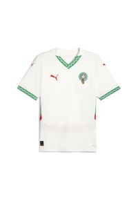 Puma - Męska koszulka wyjazdowa Maroko 2025 PUMA White Fast Green Red. Kolor: czerwony, zielony, biały, wielokolorowy. Sport: piłka nożna