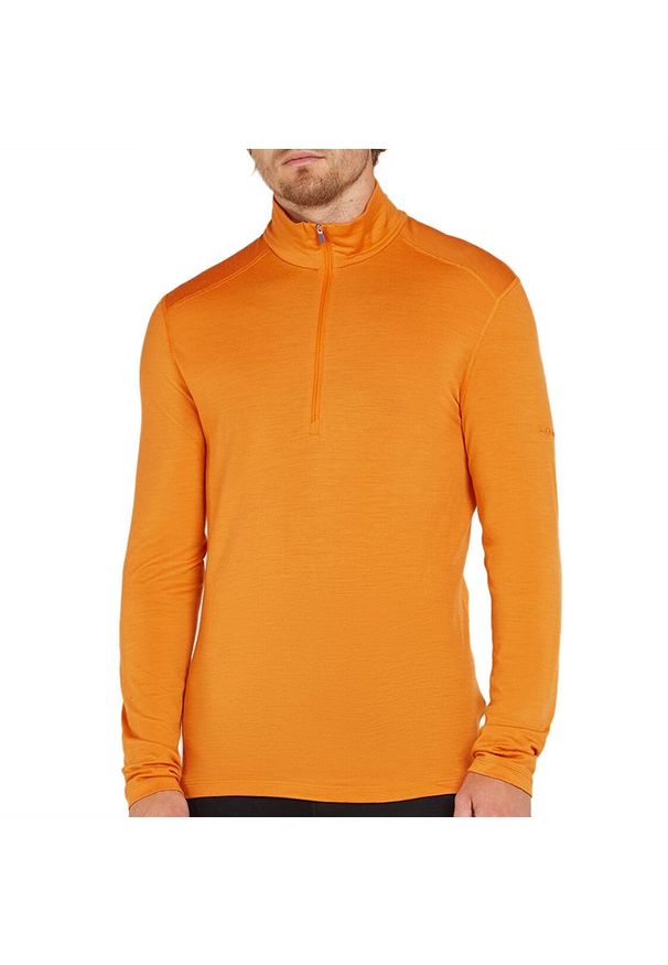 Koszulka Icebreaker Merino 200 Oasis Long Sleeve Half Zip Thermal B0436701K1 - pomarańczowa. Typ kołnierza: kołnierzyk stójkowy. Kolor: pomarańczowy. Materiał: materiał, wełna. Długość rękawa: długi rękaw. Sport: fitness, wspinaczka