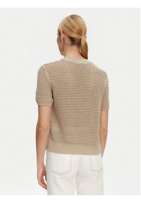 TOMMY HILFIGER - Tommy Hilfiger Sweter Pointelle WW0WW45950 Beżowy Regular Fit. Kolor: beżowy. Materiał: bawełna