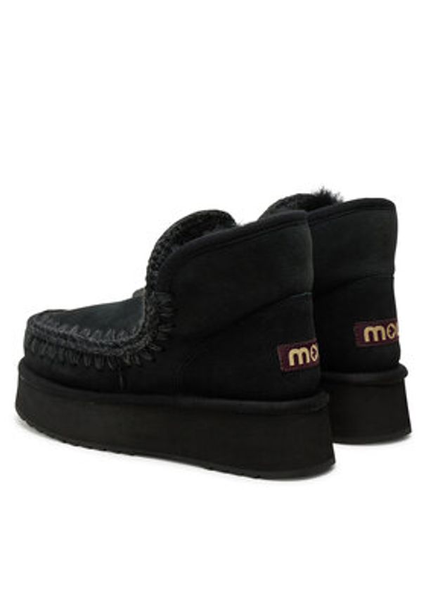 Mou Śniegowce Mini Eskimo Platform Boot FW681000A Czarny. Kolor: czarny. Materiał: skóra. Obcas: na platformie