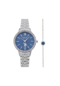 U.S. Polo Assn. Zestaw zegarek i bransoletka Faith USP6392TW Srebrny. Kolor: srebrny