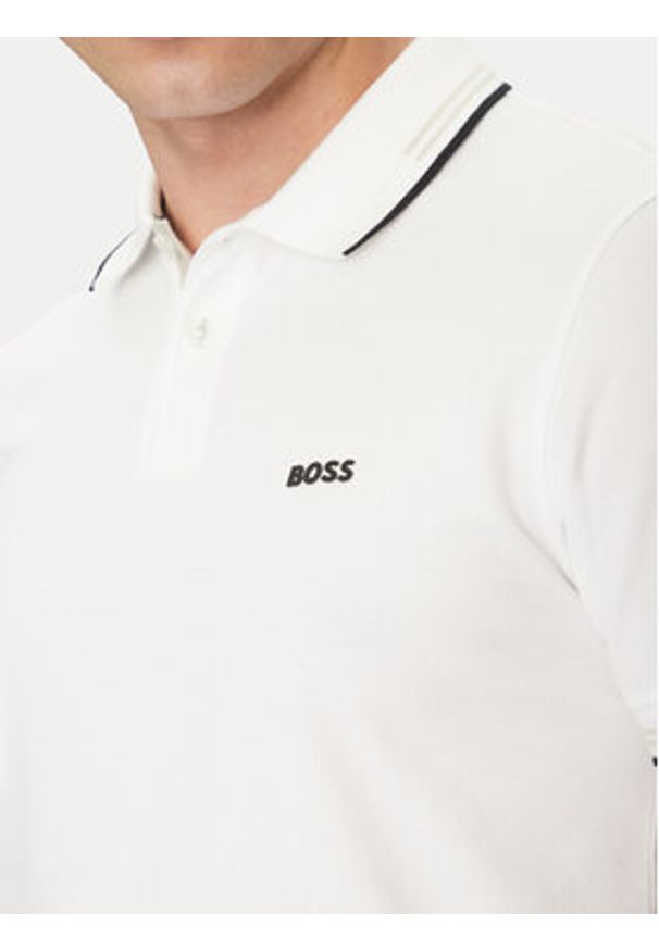 BOSS Polo Paul 50506193 Beżowy Slim Fit. Typ kołnierza: polo. Kolor: beżowy. Materiał: bawełna