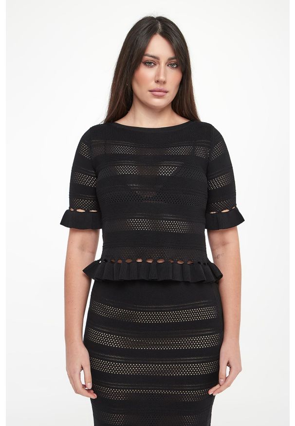 Twinset Milano - Sweter damski ażurowy TWINSET. Wzór: ażurowy