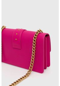 Pinko torebka skórzana kolor różowy. Kolor: różowy. Materiał: skórzane #7