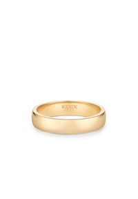 W.KRUK - Obrączka ślubna złota ESPERA męska. Materiał: złote. Kolor: złoty. Wzór: aplikacja, gładki